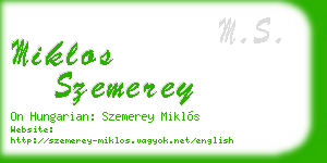 miklos szemerey business card