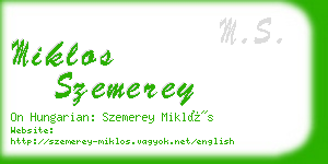 miklos szemerey business card